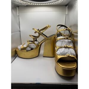 NIB Marc Jacob’s the Metallic Leather Kiki Platform Sandal sz 39/9
